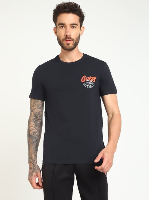Guess Blue Slim Fit Logo T-shirt