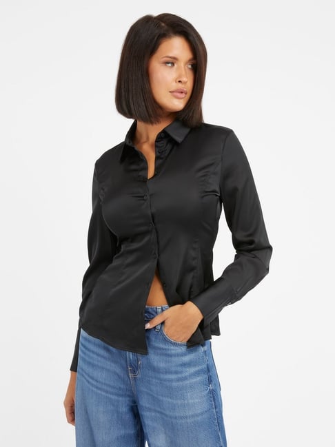 Guess Black Solid Full Sleeves Shirt-picture-48