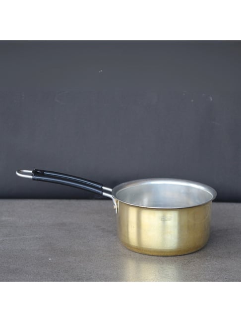 Indian Bartan Gold Brass Tea Pan With Kalai (1500ml)