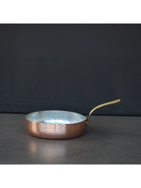 Indian Bartan Brown Copper Small Frying Pan (800ml)