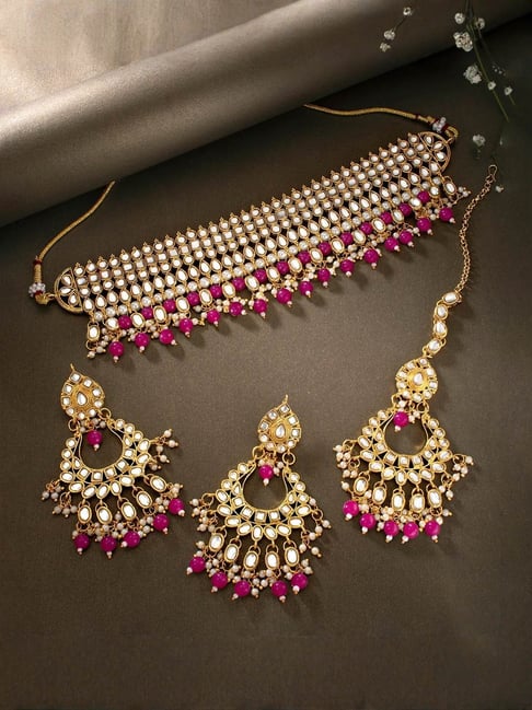 Pink Flipkart Necklace Simple Buy Peora Pink Kundan Necklace