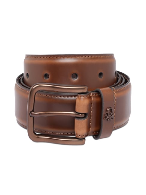 United Colors of Benetton Bolsward Tan Leather Waist Belt for Men-picture-31