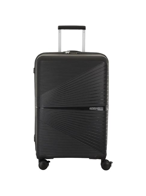 American Tourister Airconic 2.0 Black 8 Wheels Medium Hard Cabin Trolley Bag