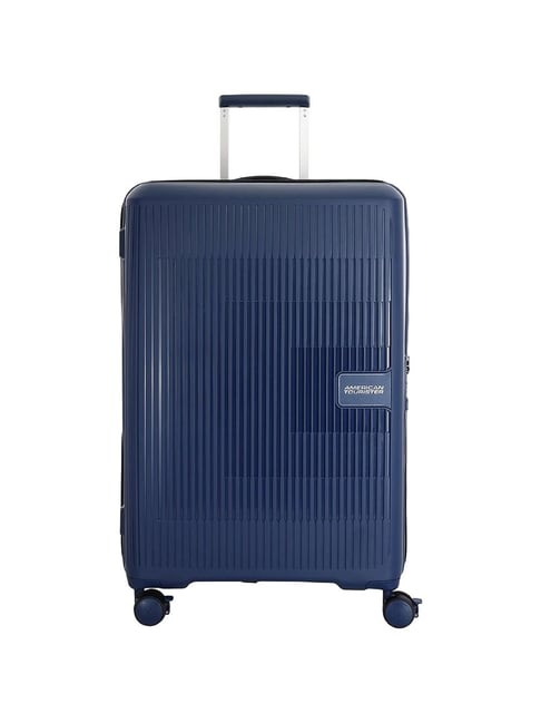 American Tourister Aerostep Blue 8 Wheels Large Hard Cabin Trolley Bag-picture-10
