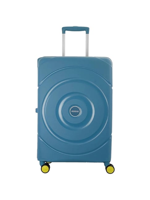 American Tourister Circurity+ Turquoise 8 Wheels Medium Hard Cabin Trolley Bag-image-46
