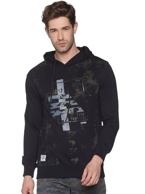 showoffff SHOWOFF Navy Cotton Slim Fit Printed Sweatshirt-picture-41