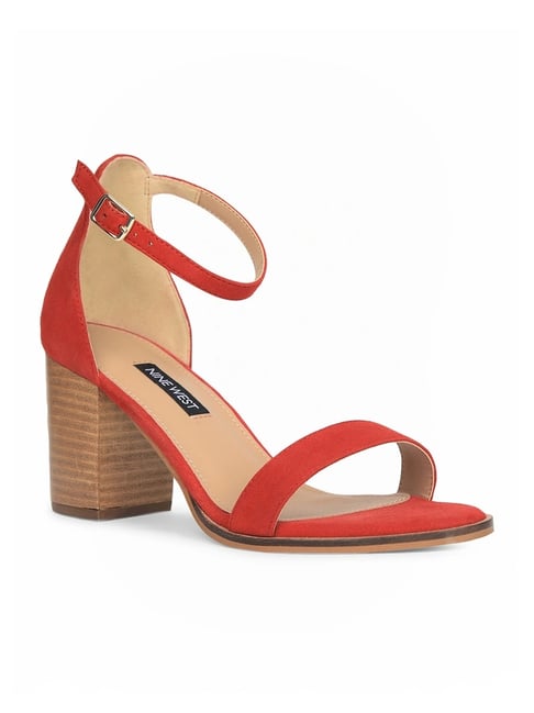 Nine West Women's Red Ankle Strap Sandals