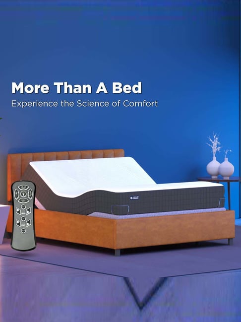 The Sleep Company Elev8 Queen Size Denver Brown Smart Recliner Bed with 8 inch Ortho Mattress