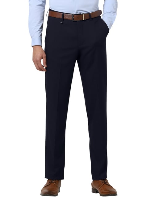 Van Heusen Navy Regular Fit Trousers-picture-16