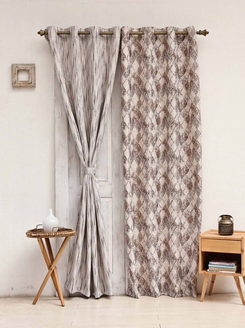 Ariana Brown Polyester Window Curtains - Set of 2-picture-21