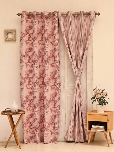 Ariana Maroon Polyester Door Curtains - Set of 2-picture-32
