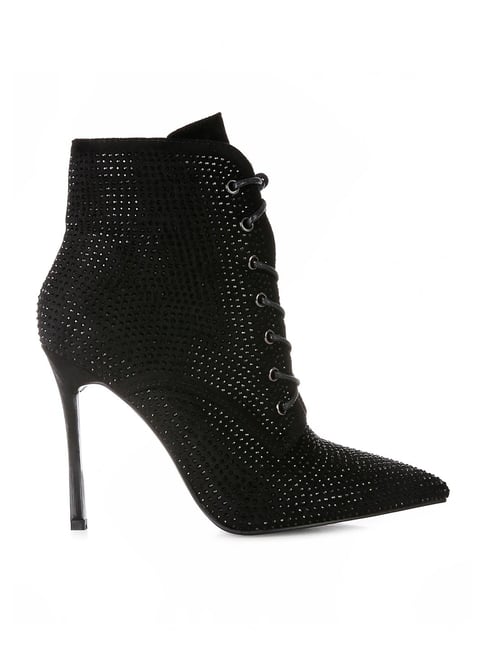 London Rag Women's Black Stiletto Booties-picture-19