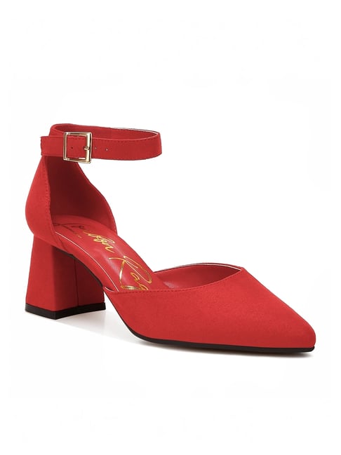 London Rag Women's Red Ankle Strap Sandals-picture-37