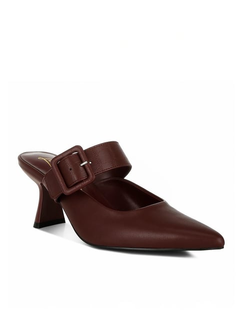 London Rag Women's Burgundy Mule Shoes-picture-28