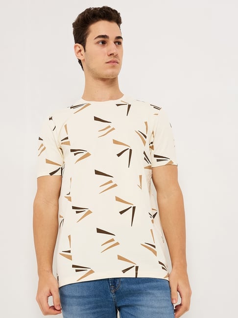 Spykar White Cotton Slim Print T-Shirt-picture-31