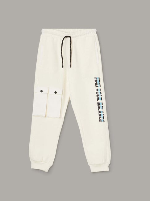 Fame Forever by Lifestyle Off White Printed Regular Fit Joggers