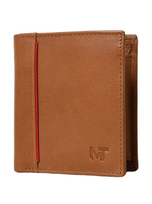 MaheTri Brown Formal Leather Bi-Fold Wallet for Men