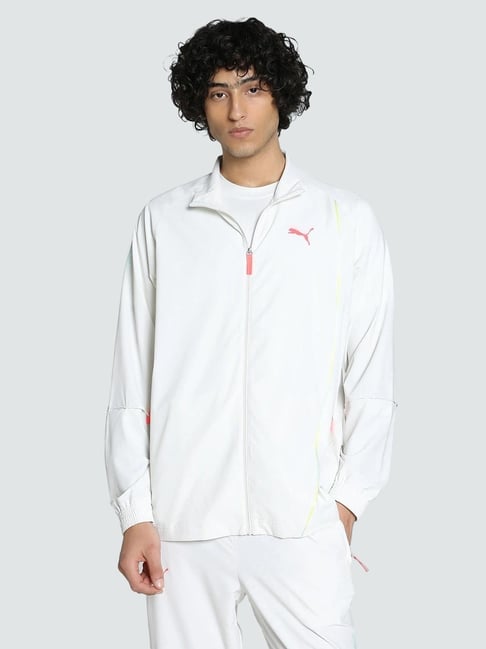 Puma White Relaxed Fit Sports Jacket-picture-37