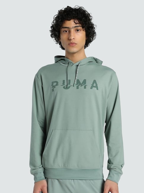 Puma Green Moon Regular Fit Sports Hoodie