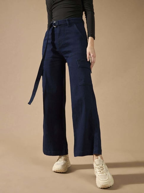 DOLCE CRUDO Blue Plain Jeans-picture-29