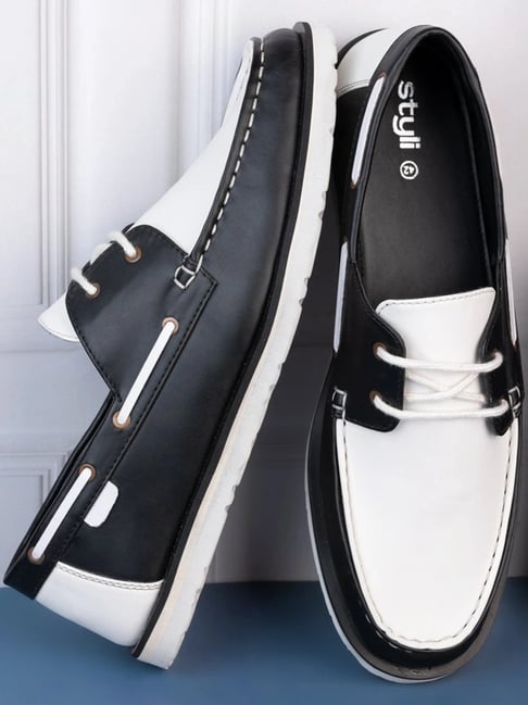Styli Men's Black Boat Shoes-picture-46