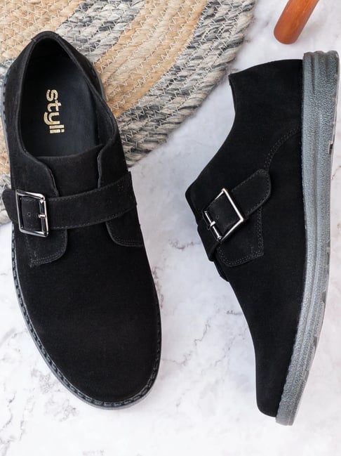 Styli Men's Black Monk Shoes-picture-42