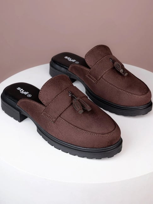 Styli Men's Brown Mule Shoes-picture-31