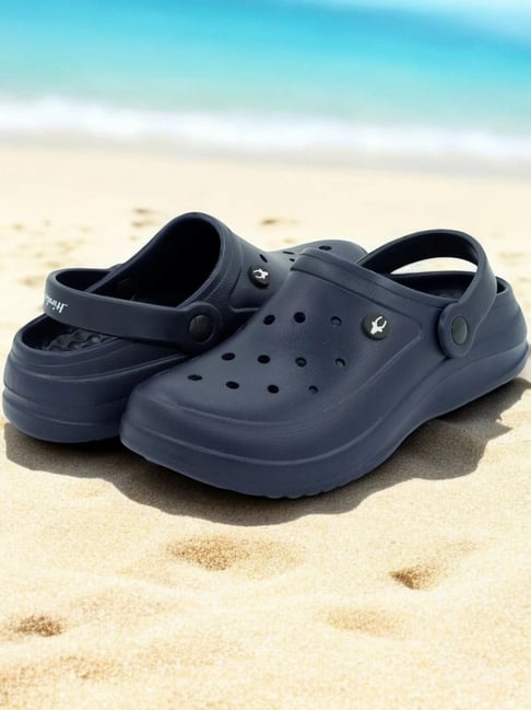 Hirolas Men's Blue Back Strap Clogs-picture-40