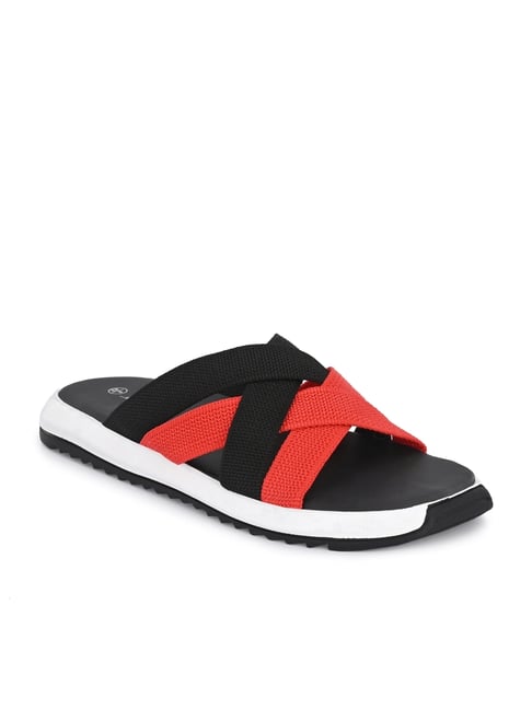 Hirolas Men's Black Cross Strap Sandals-picture-37