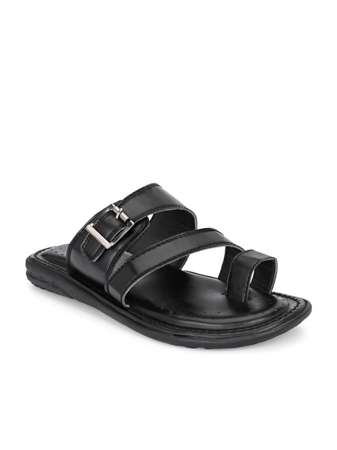 Hirolas Men's Black Toe Ring Sandals-picture-39