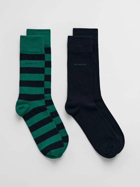 GANT Women Pack of 2 Green Striped Calf-Length Socks-picture-11