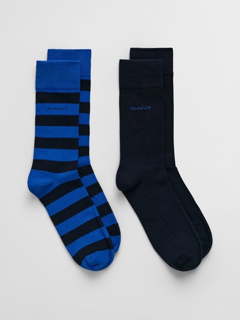 GANT Women Pack of 2 Blue Striped Calf-Length Socks-picture-45