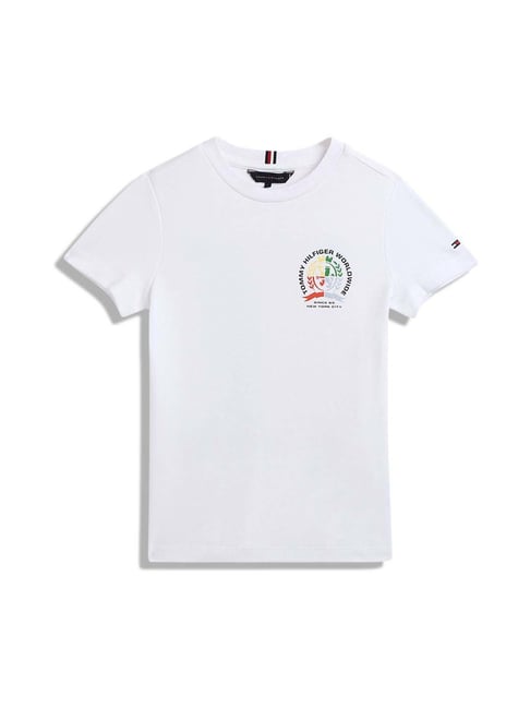 Tommy Hilfiger Kids White Applique Regular Fit T-Shirt