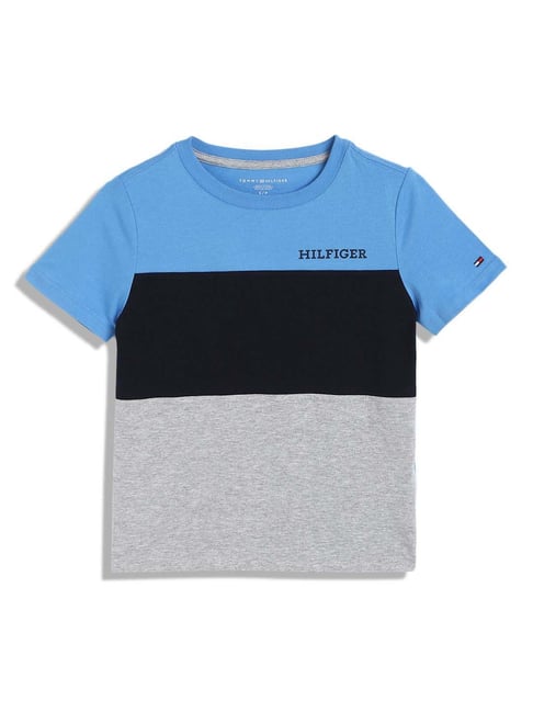 Tommy Hilfiger Kids Copenhagen Blue Colorblock Regular Fit T-Shirt-picture-29