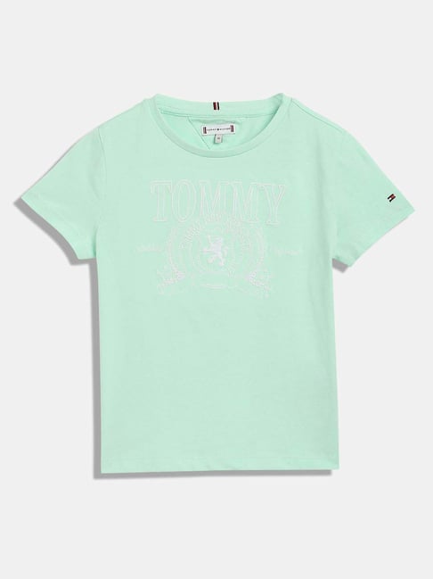 Tommy Hilfiger Kids Dew Green Embroidery Regular Fit T-Shirt