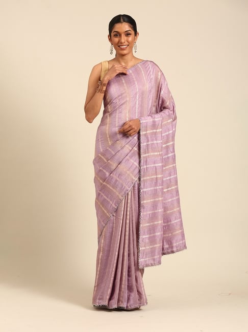 Mohey Purple Embroidered Saree with Blouse Piece-picture-39
