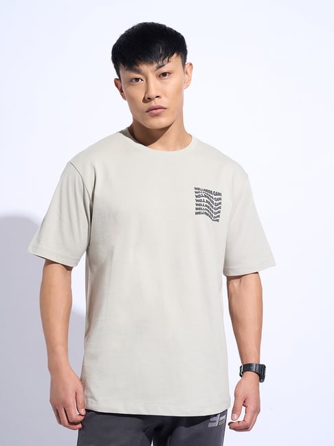Ajile By Pantaloons Formal Grey Relaxed Fit Printed T-Shirt-picture-16