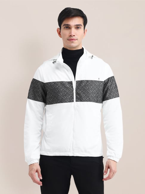 U.S. Polo Assn. White & Black Regular Fit Colorblock Jacket-picture-37