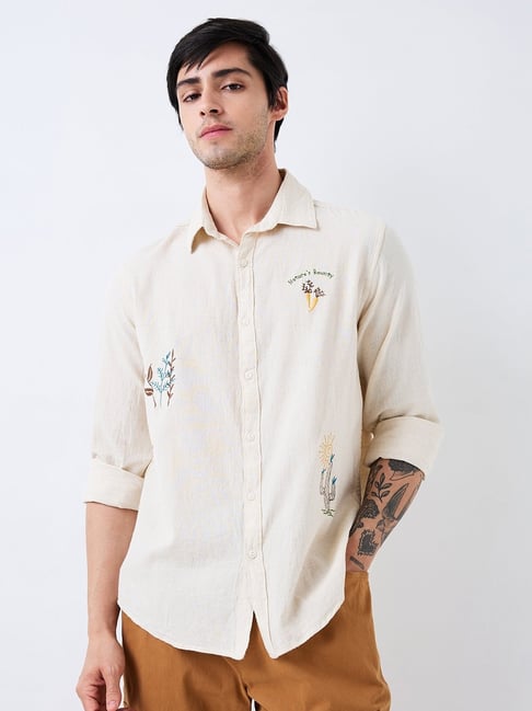 Spykar Men White Slim Fit Printed Full Sleeve Casual Shirt-picture-27