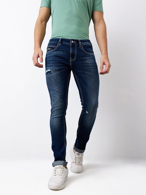 Spykar Men Slim Fit Low Rise Cotton Stretch Casual Jeans