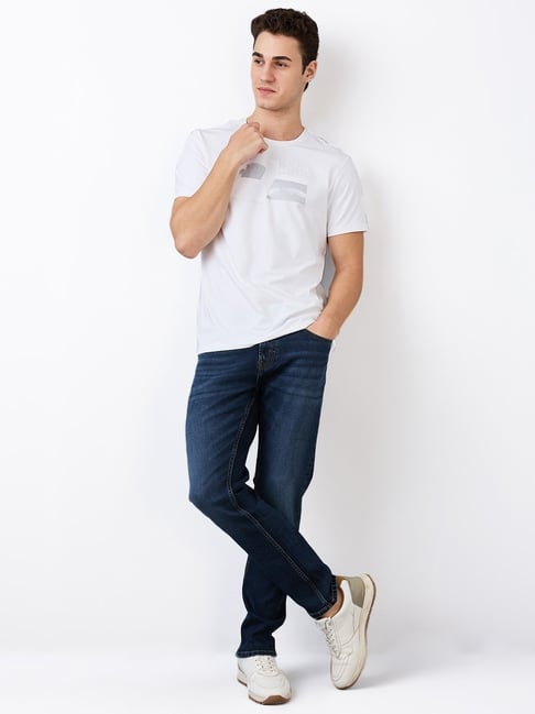 Spykar Men Regular Fit Mid Rise Cotton Casual Jeans