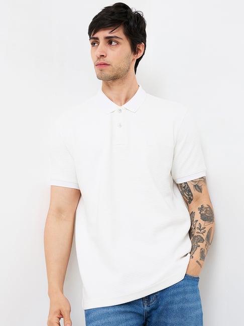 Spykar Men White Slim Fit Solid Half Sleeve Casual T-Shirt-picture-35