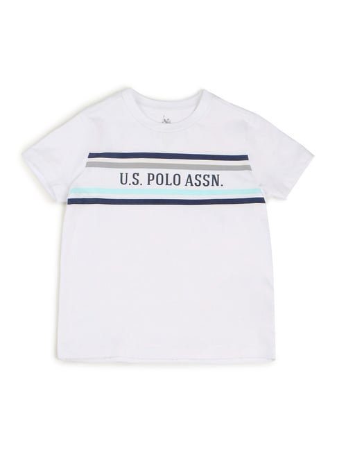 u.s. polo assn. US Polo Kids Boys White Cotton Printed T-Shirt-picture-11