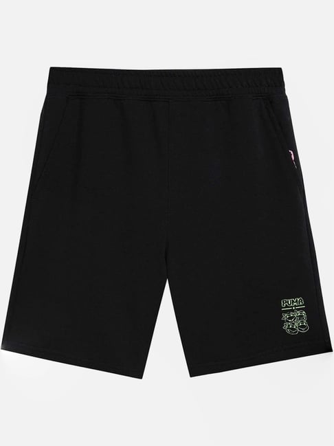 Puma Kids Black Relaxed Fit Shorts