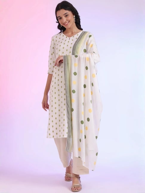 Aurelia White Printed Duppatta