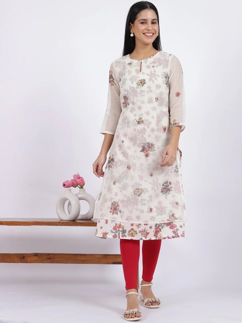 W White Floral Kurta-picture-14