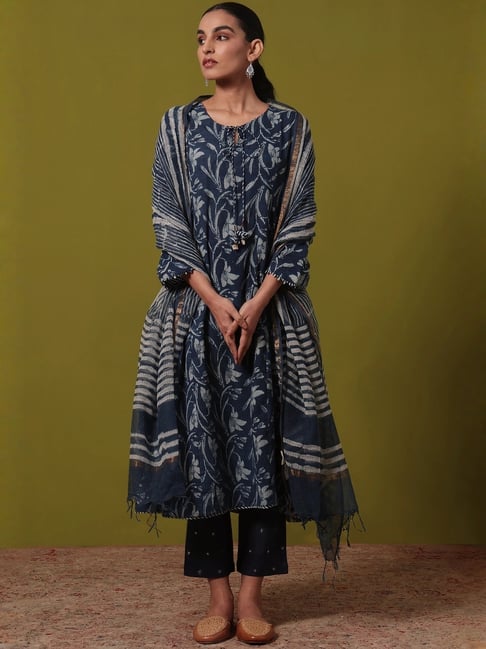 Folksong By W Blue Printed Kurta-picture-38
