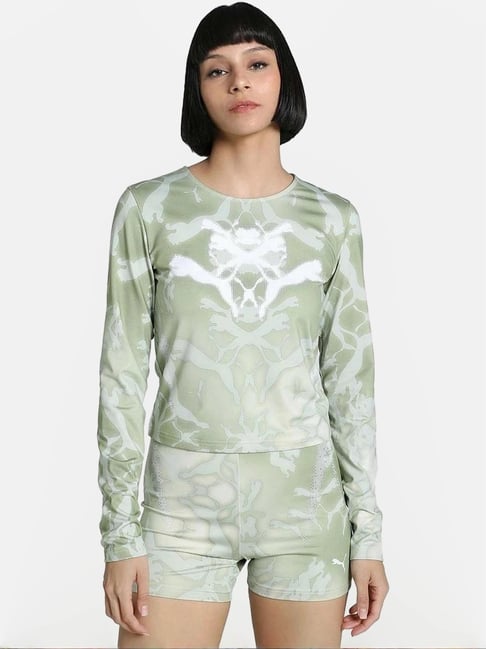 Puma Green Print Slim Fit Top