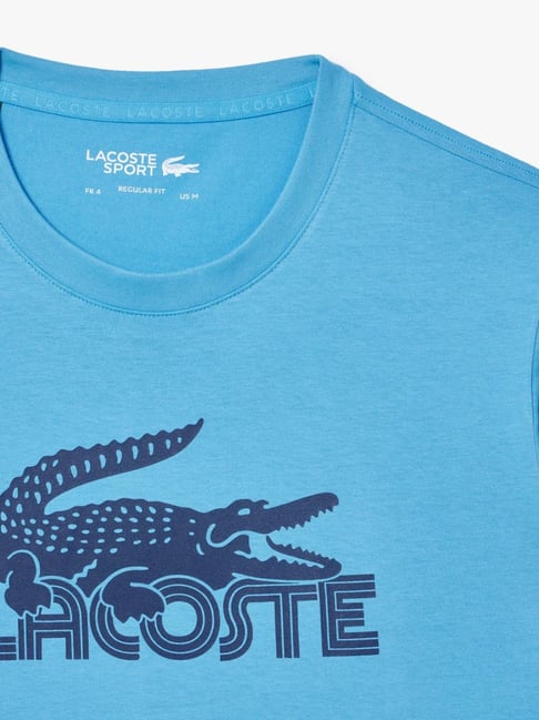 Lacoste Blue Regular Fit Printed Sports T-Shirt