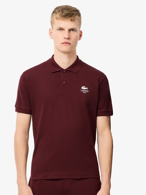Lacoste Maroon Classic Fit Polo T-Shirt